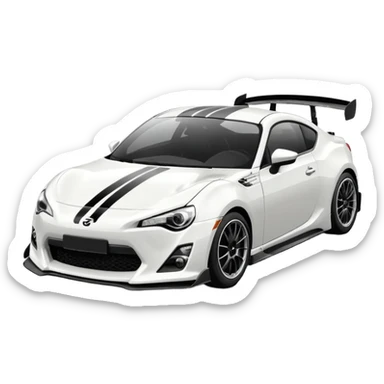 gt86 white sport racing car sticker
