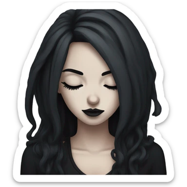 Goth girl sleeping sticker