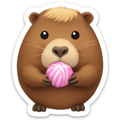Capybara with a Bonbon  sticker