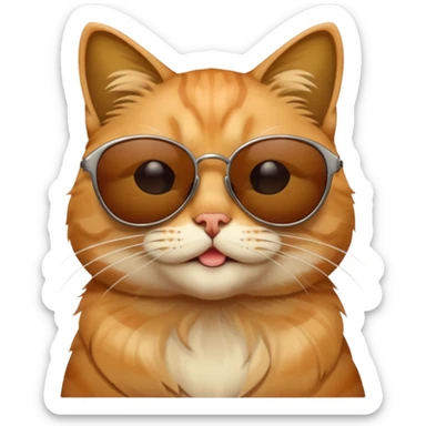 Cat with sunglasses in the sun  sticker