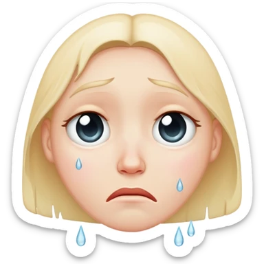 sad face with tears sticker