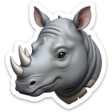 rhino with one horn sticker