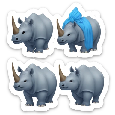 Sikh one horned rhino with blue joodi  sticker