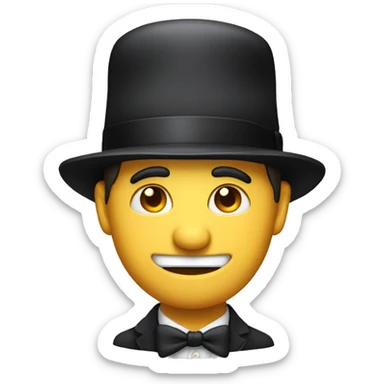 John Scacchetti wearing a bowler hat sticker