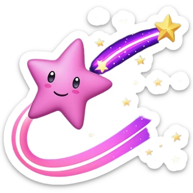 purple-pink shooting star sticker