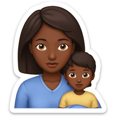 family dark skin one mother sticker