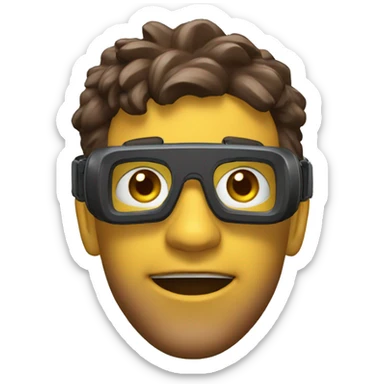 Gamer with VR googles amazed sticker