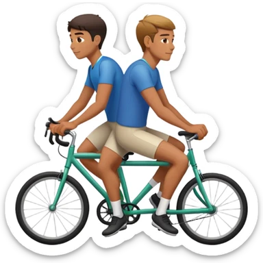 father and son cycling, side view sticker