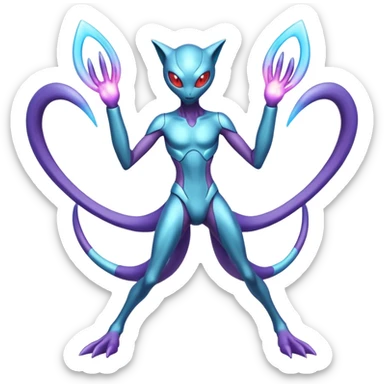 Deoxys-Mewtwo-Lunala-Fakémon-hybrid-creature (full body)  sticker