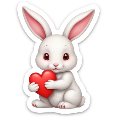 jellycat white bashful bunny holding a red heart jellycat stuffed animal plush sticker