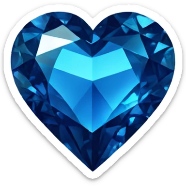 dark blue diamond heart sticker