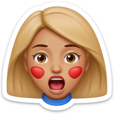 the girl emoji doing the choking emote sticker