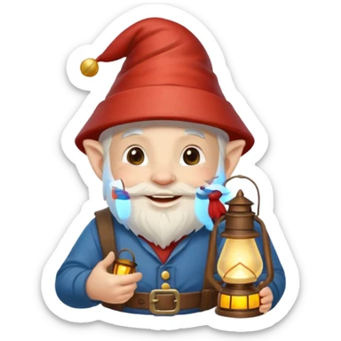 gnome with lanthern sticker