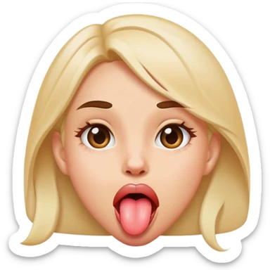 girl sticking out tongue sticker