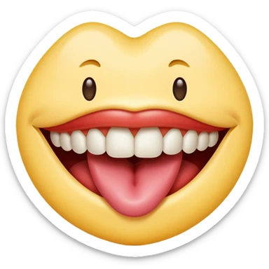 tounge pressed on top of top teeth  sticker