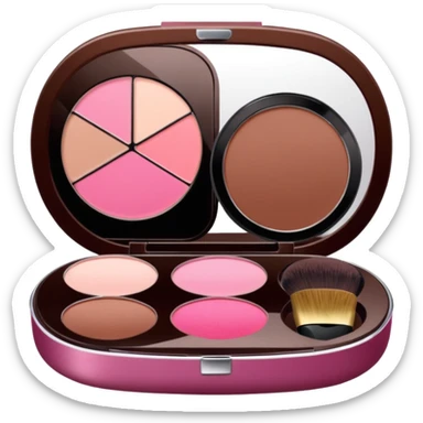 pink and brown makeup kit sticker