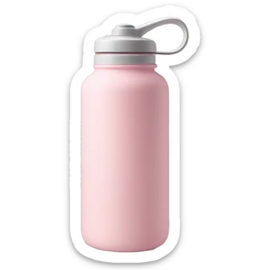 pastel pink water bottle with handle on the side sticker