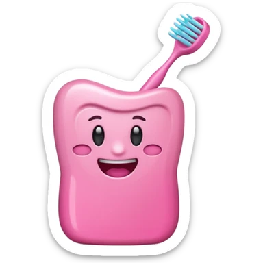 Create a aesthetic pink toothbrush emoji sticker