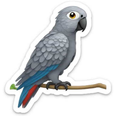 Gray parrot shower sticker