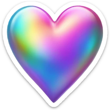 iridescent heart  sticker