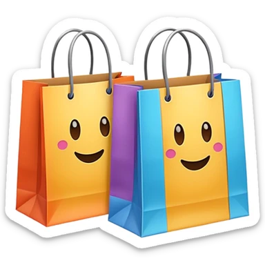 2 beautiful shopping bag sticker
