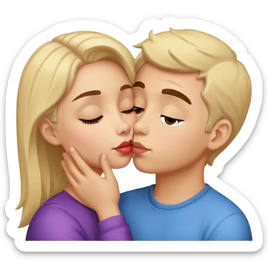 Kisses on the cheek and kisses on the eye with affection and cuteness sticker