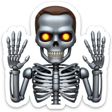 Terminator with metal skeleton sticker
