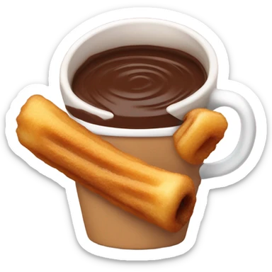 Taza de Chocolate con churros sticker
