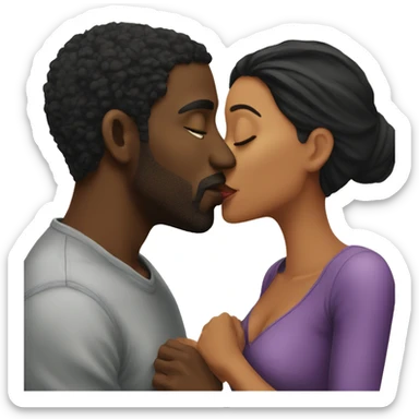 Black man kissing Latina woman  sticker