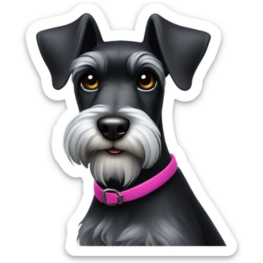 Black Mini schnauzer party color sticker