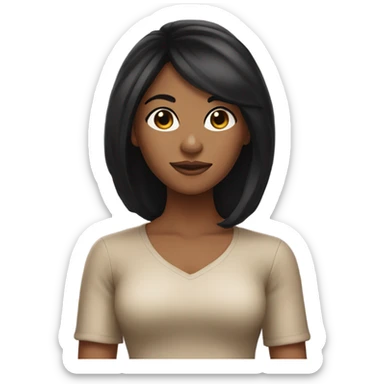 caramel skin girl with black hair sticker