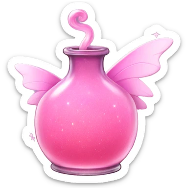 Dusty pink Fairy potion with sparkles  sticker