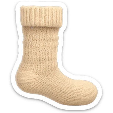 Two beige knitted cozy socks sticker