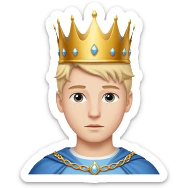 young white prince with crown,  sticker