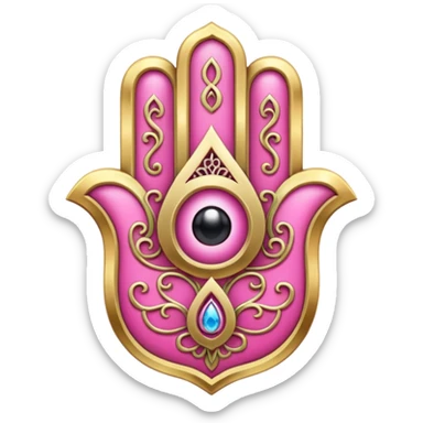 Pink hamsa sticker