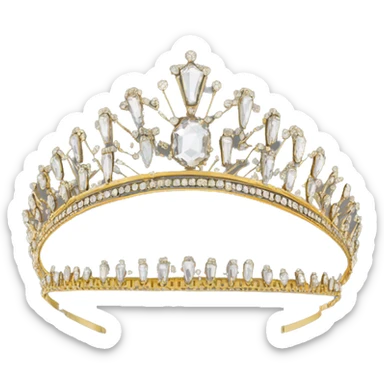 romanov art deco tiara gold crystals no background sticker
