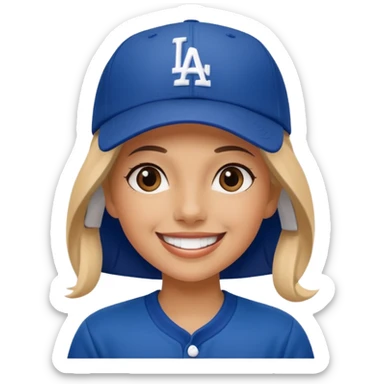 Girl at los Angeles dodgers game sticker
