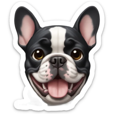 little-happy-French-bulldog-batman sticker