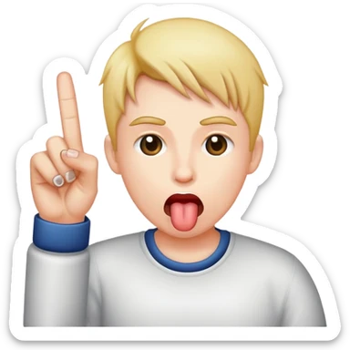 Tongue out emoji sticking out middle finger  sticker
