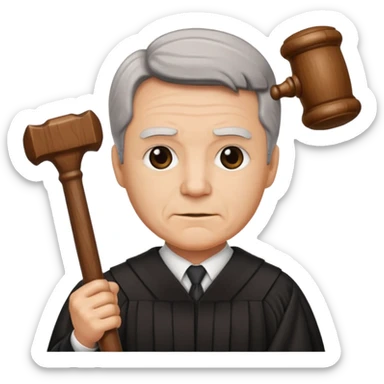 judge with hammer sticker