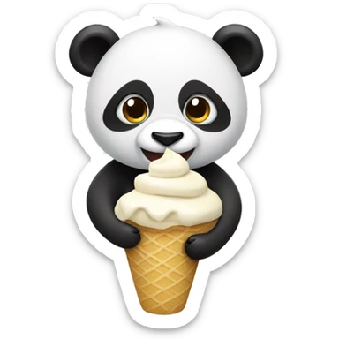 Panda eating ice cream sticker