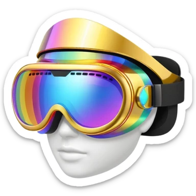 gold simulation rainbow visor goggles sticker