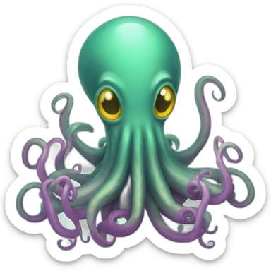 Cute kraken Holding a Sign in his tentacles sticker