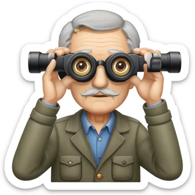 Old Man with binoculars sticker