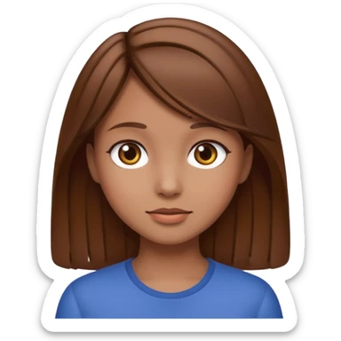 Girl with brown hair and normal skin tone sticker