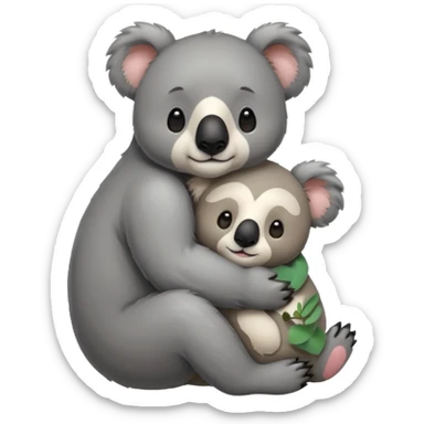 Bear cuddles with koala  sticker