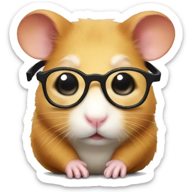 Hamster wearing glasses sticker