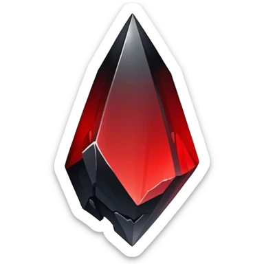 Black-red-crimson-gradient obsidian shard sticker