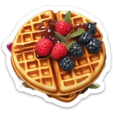 waffles with berries and sirup on it sticker