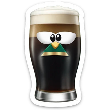 Smiley drinking a pint of Guinness wearing Philadelphia eagles clothes sticker